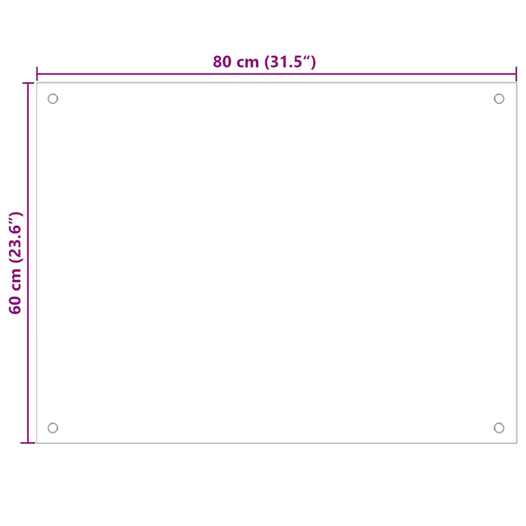 Küchenrückwände 2 Stk. Transparent 80x60 cm Hartglas