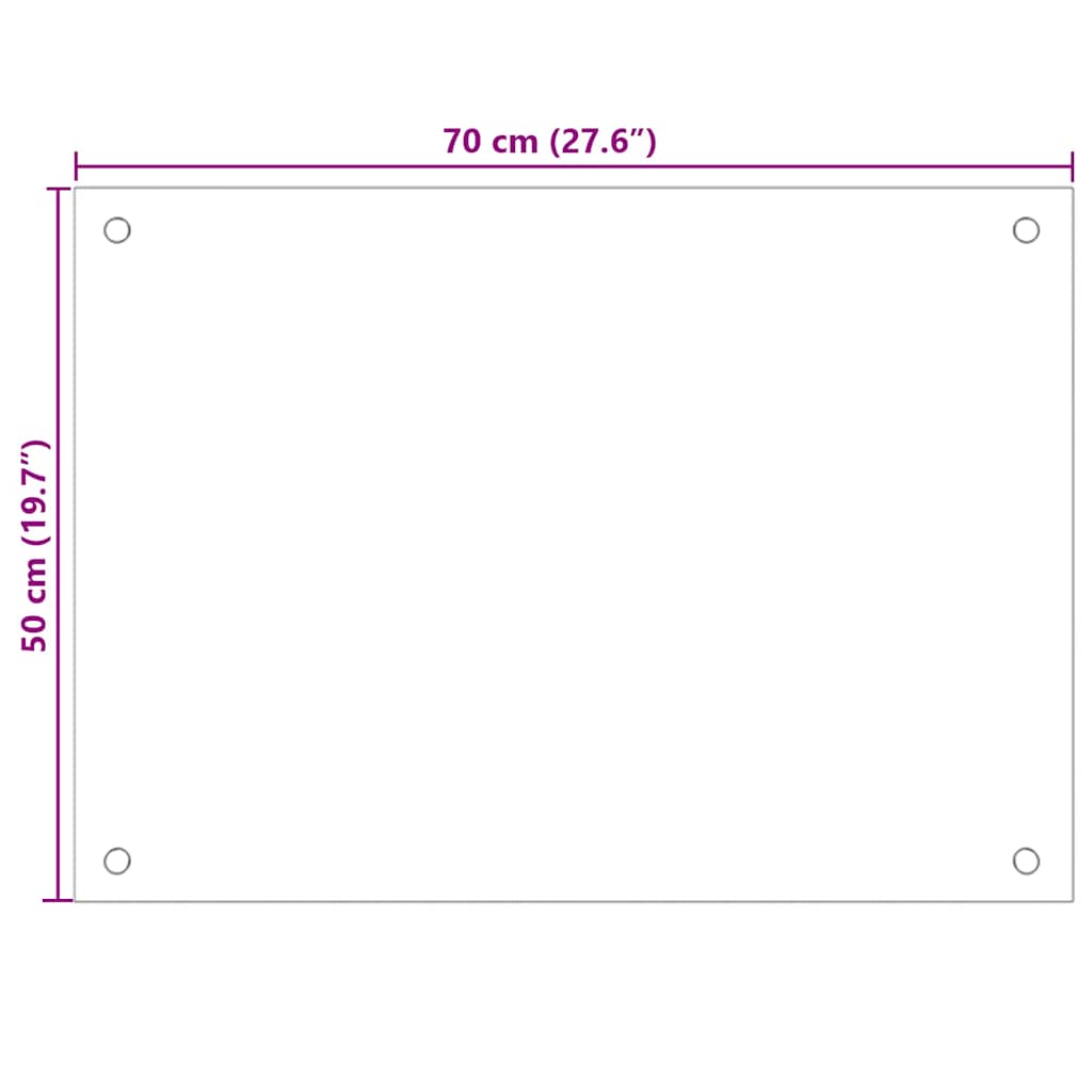 Küchenrückwände 2 Stk. Schwarz 70x50 cm Hartglas