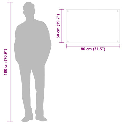 Küchenrückwände 2 Stk. Schwarz 80x50 cm Hartglas