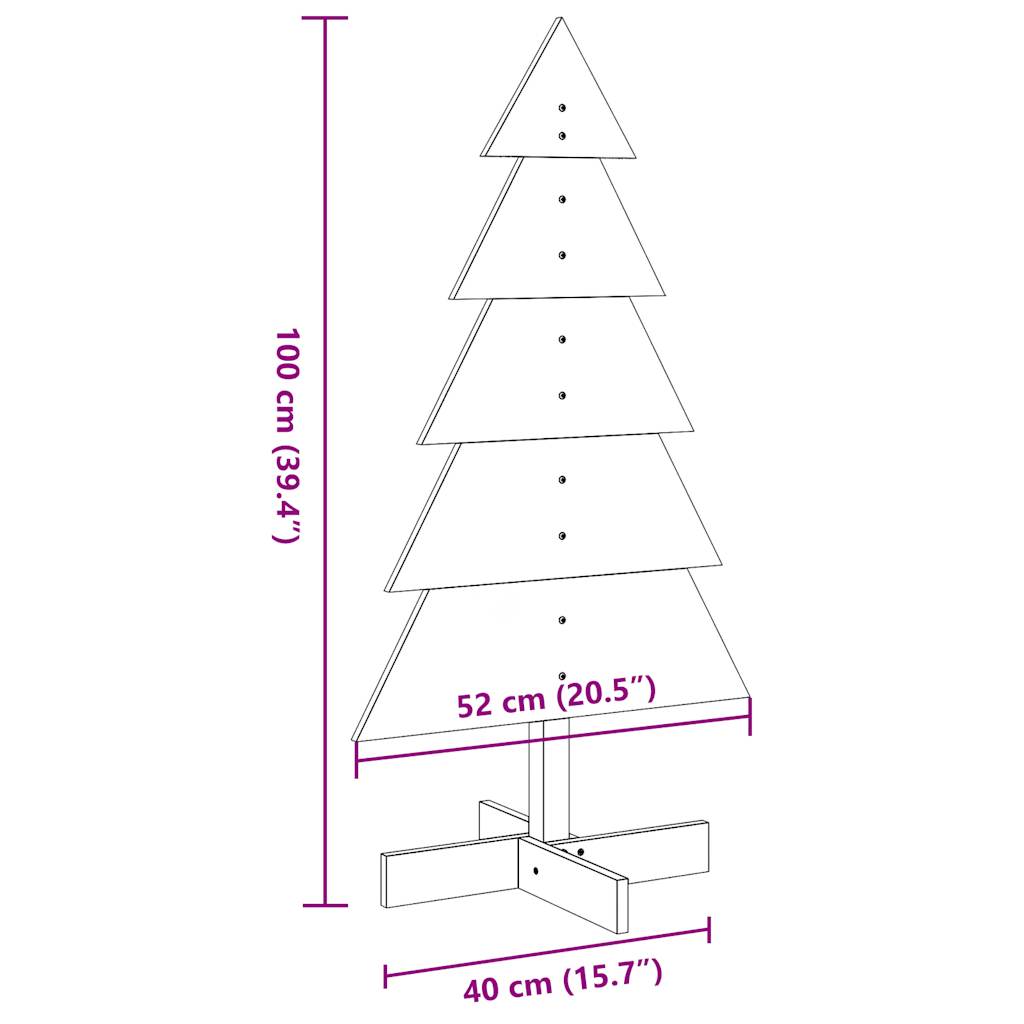 Weihnachtsbaum zum Schmücken Wachsbraun 100cm Massivholz Kiefer