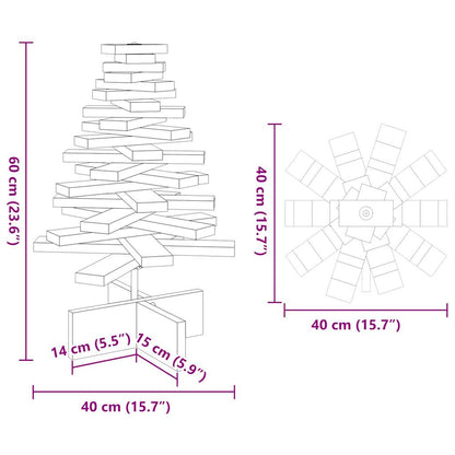 Weihnachtsbaum zum Schmücken Weiß 60 cm Massivholz Kiefer