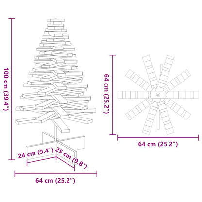 Weihnachtsbaum zum Schmücken Wachsbraun 100cm Massivholz Kiefer