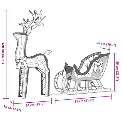 LED-Rentiere mit Schlitten 100 LEDs Warmweiß