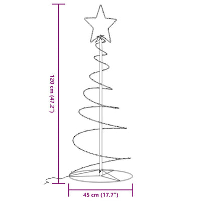 Weihnachtsbaum Kegelform 80 LEDs Warmweiß 120 cm