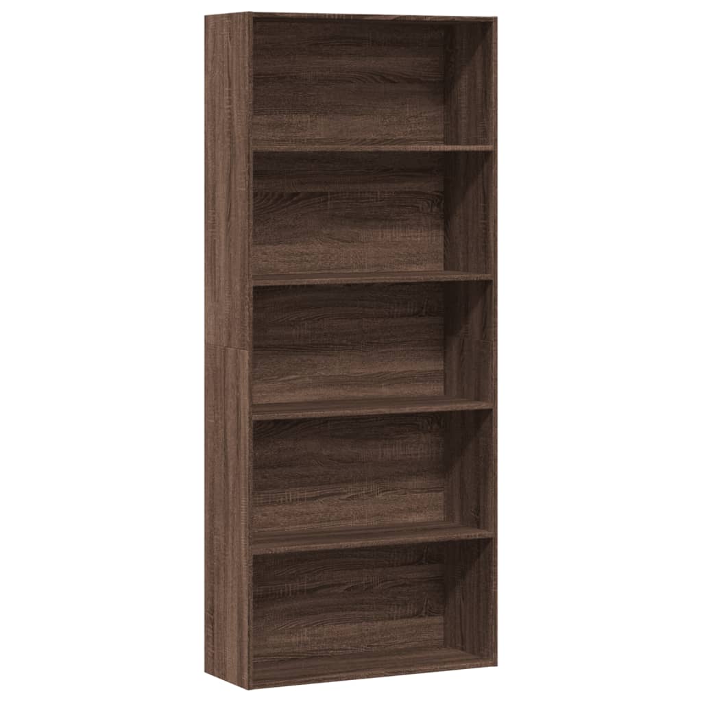 Bücherregal Braun Eichen-Optik 80x30x189 cm Holzwerkstoff