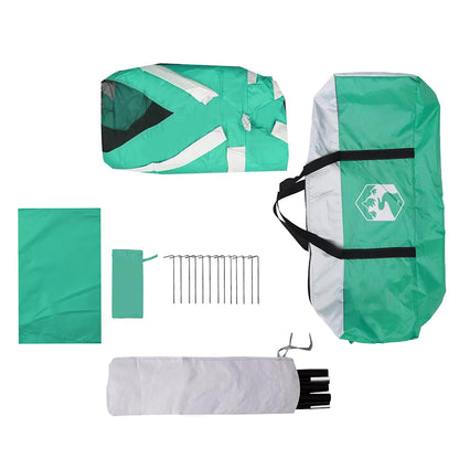 Poolzelt mit abnehmbarem Überzelt Netzwänden Meergrün 618x532cm