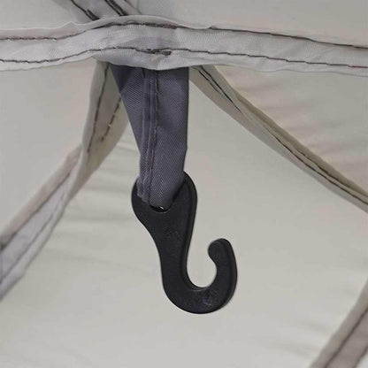 Poolzelt mit abnehmbarem Überzelt Netzwänden Grau 670x590cm