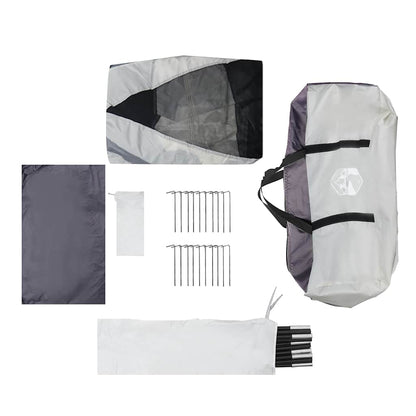 Poolzelt mit abnehmbarem Überzelt Netzwänden Grau 690x690cm