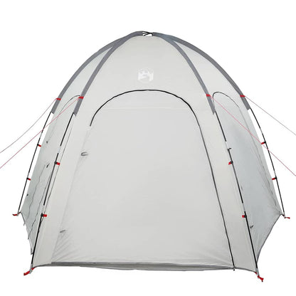 Tenda da piscina con tetto, grigia, 366 x 305 x 231 cm, poliestere