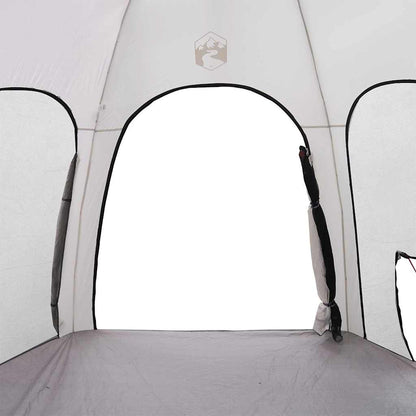 Tenda da piscina con tetto, grigia, 366 x 305 x 231 cm, poliestere