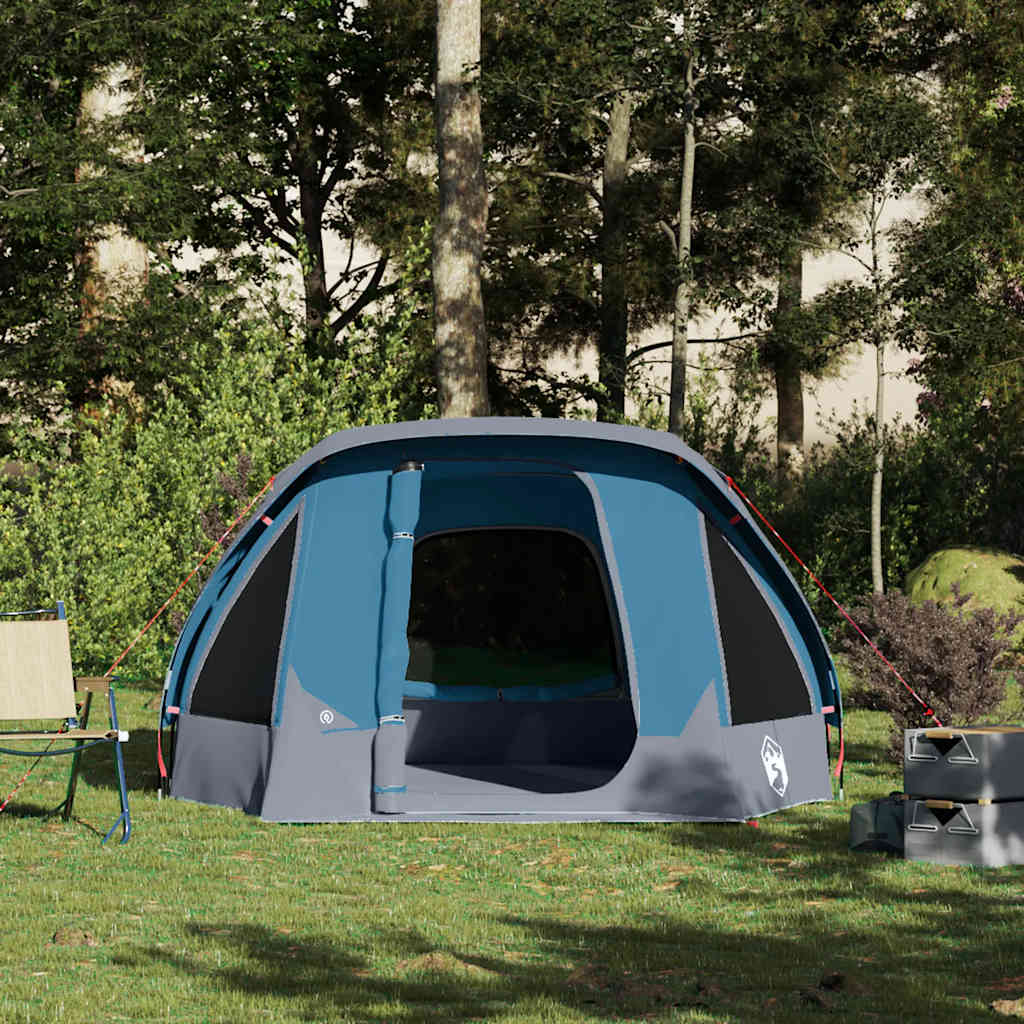 Campingzelt 4 Personen Blau Wasserdicht