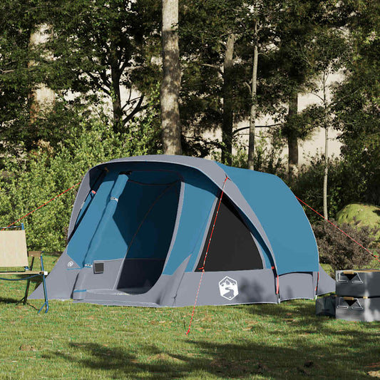 Campingzelt 4 Personen Blau Wasserdicht