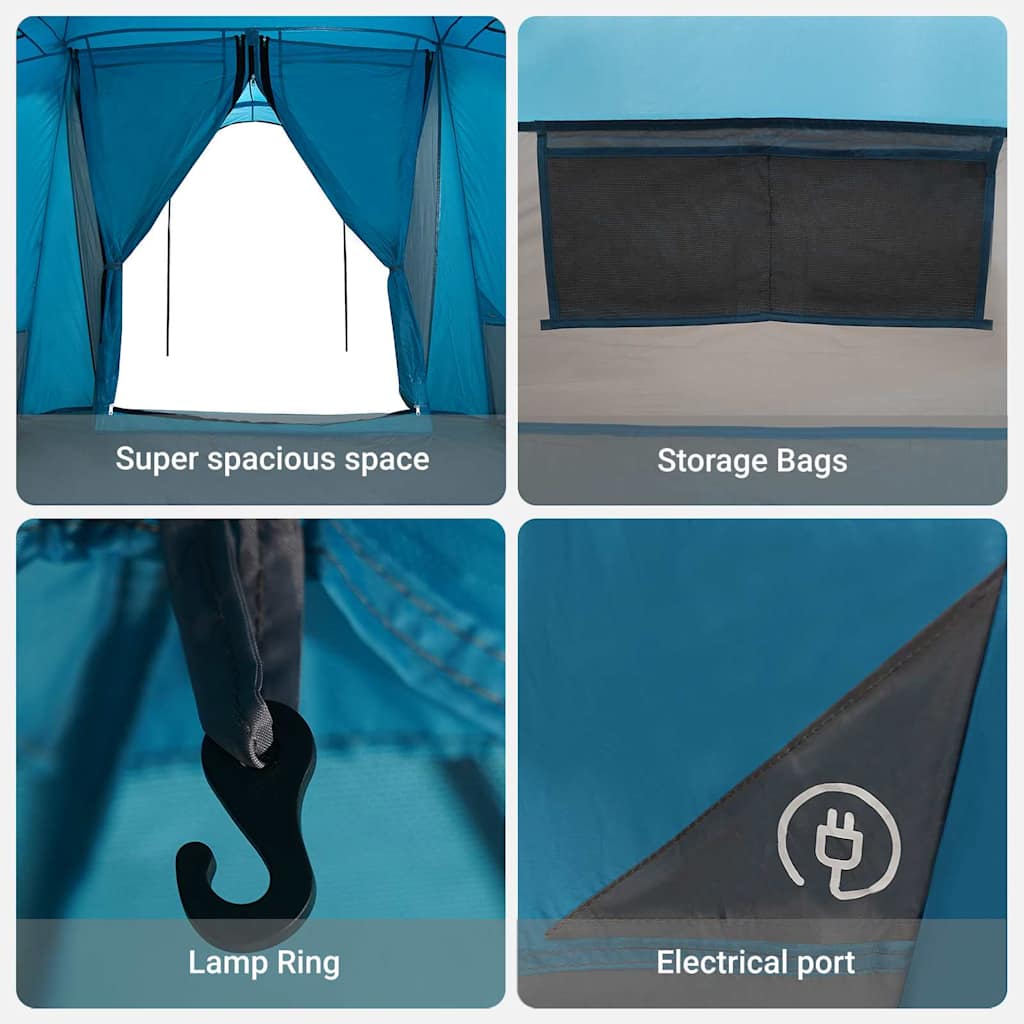 Tende con tetto, blu, 721 x 335 x 212 cm, poliestere