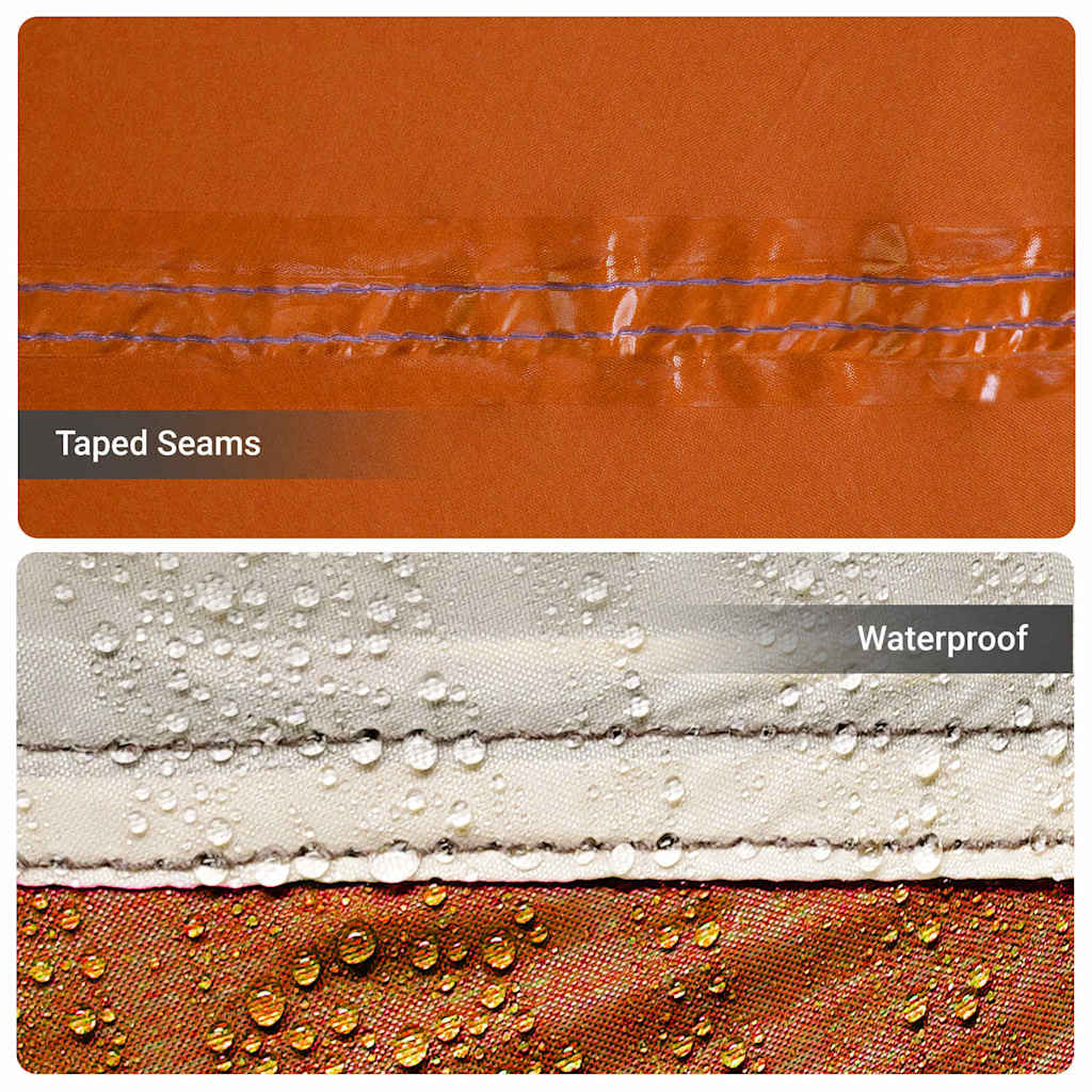 Tende con tetto, grigio e arancione, 576 x 325 x 213 cm, poliestere