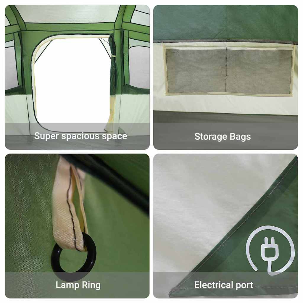 Tenda verde con tetto, 435 x 255 x 216 cm, poliestere