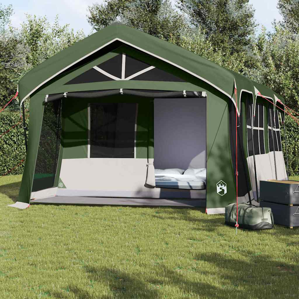 Tenda verde con tetto, 620 x 322 x 240 cm, poliestere