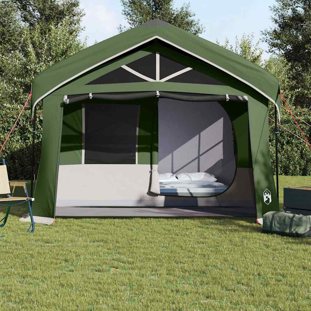 Tenda verde con tetto, 620 x 322 x 240 cm, poliestere