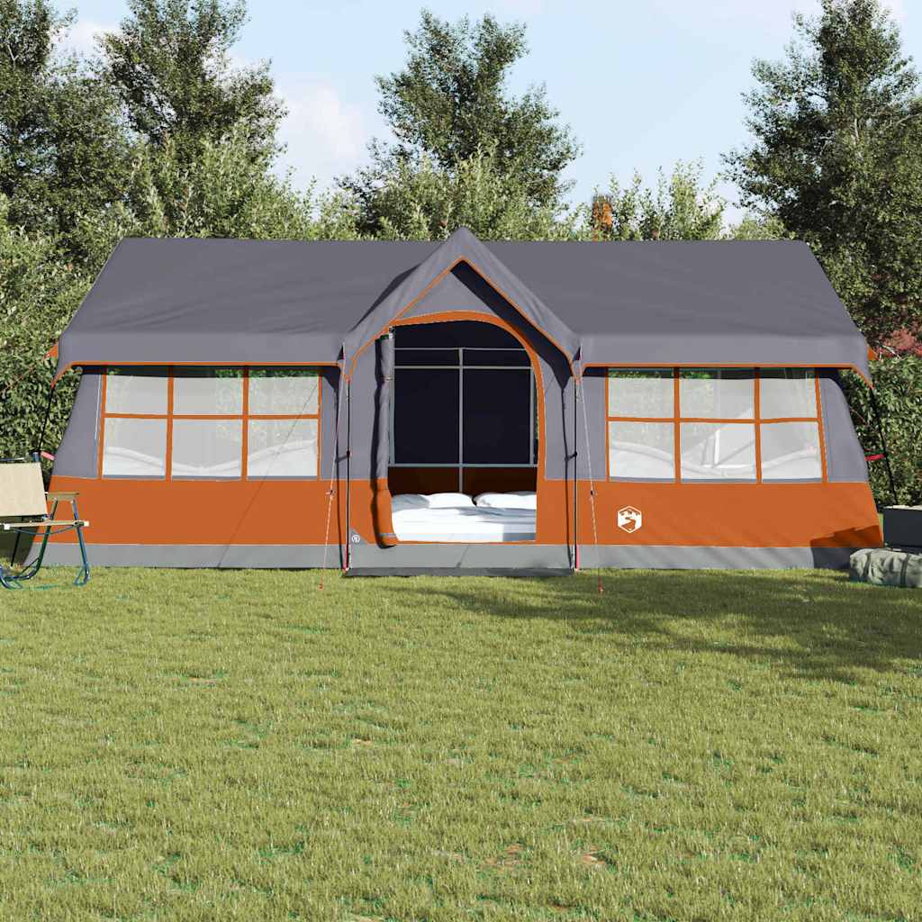 Tende con tetto, grigio e arancione, 622 x 295 x 238 cm, poliestere