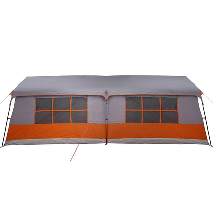 Tende con tetto, grigio e arancione, 622 x 295 x 238 cm, poliestere