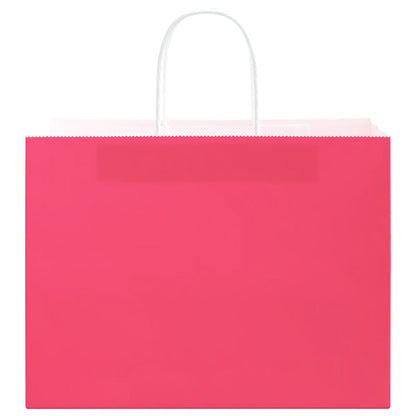 Papiertragetaschen 250 Stk. mit Henkeln Rosa 32x17x25 cm
