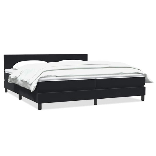 Boxspringbett mit Matratze Schwarz 180x210 cm Samt