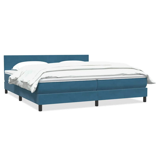 Boxspringbett mit Matratze Dunkelblau 180x210 cm Samt