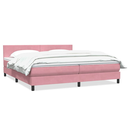 Boxspringbett mit Matratze Rosa 180x210 cm Samt