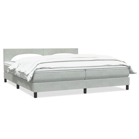 Boxspringbett mit Matratze Hellgrau 180x220 cm Samt