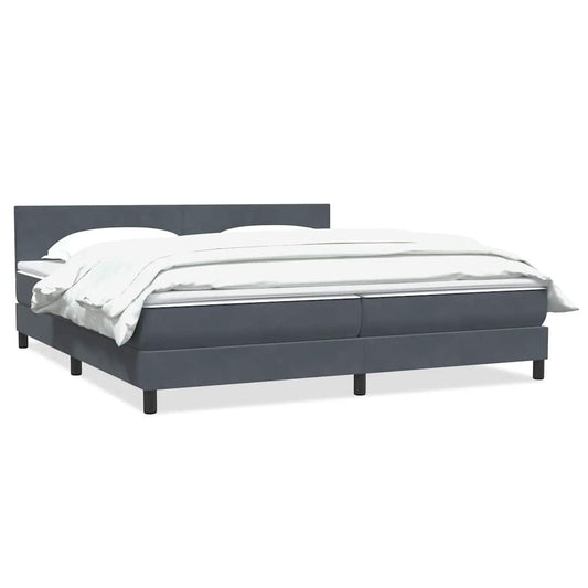 Boxspringbett mit Matratze Dunkelgrau 180x220 cm Samt