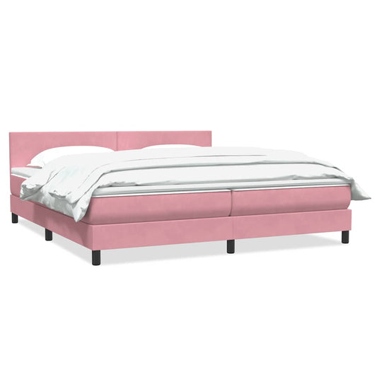 Boxspringbett mit Matratze Rosa 180x220 cm Samt