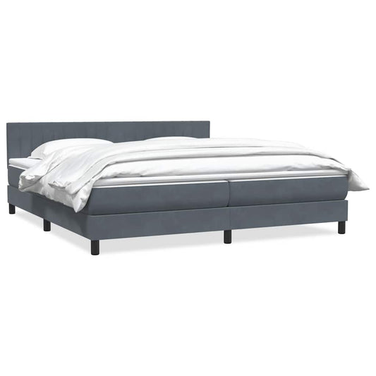 Boxspringbett mit Matratze Dunkelgrau 180x220 cm Samt