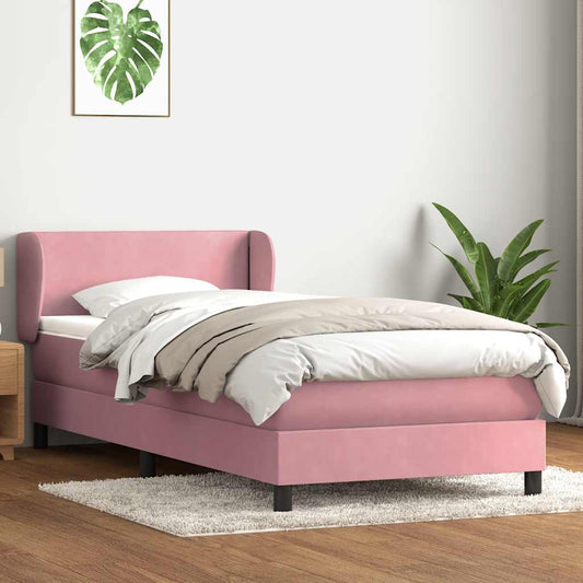 Boxspringbett mit Matratze Rosa 80x220 cm Samt