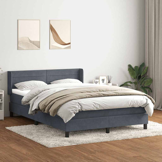 Boxspringbett mit Matratze Dunkelgrau 160x220 cm Samt