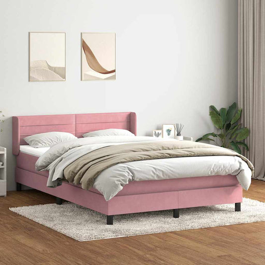 Boxspringbett mit Matratze Rosa 160x220 cm Samt