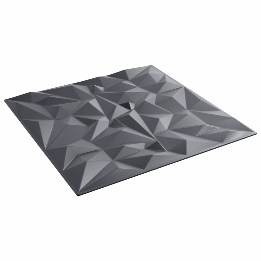 Wandpaneele 12 Stk. Grau 50x50 cm XPS 3 m² Amethyst