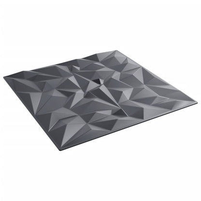 Wandpaneele 12 Stk. Grau 50x50 cm XPS 3 m² Amethyst