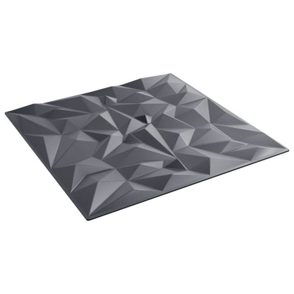 Wandpaneele 24 Stk. Grau 50x50 cm XPS 6 m² Amethyst