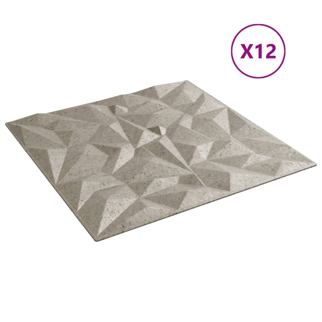 Wandpaneele 12 Stk. Beton 50x50 cm XPS 3 m² Amethyst