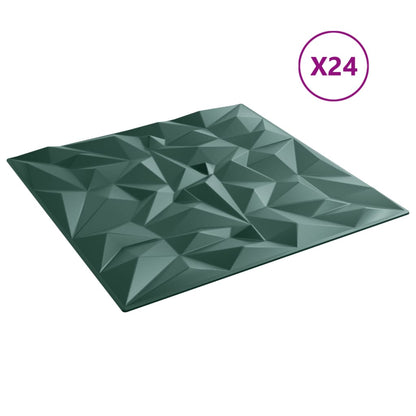 Wandpaneele 24 Stk. Grün 50x50 cm XPS 6 m² Amethyst