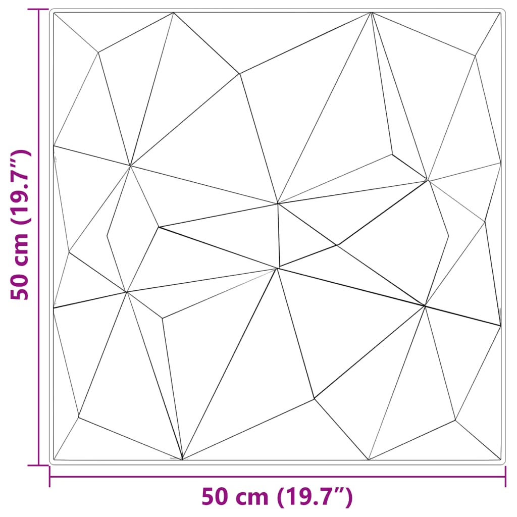 Wandpaneele 12 Stk. Beton 50x50 cm XPS 3 m² Diamant