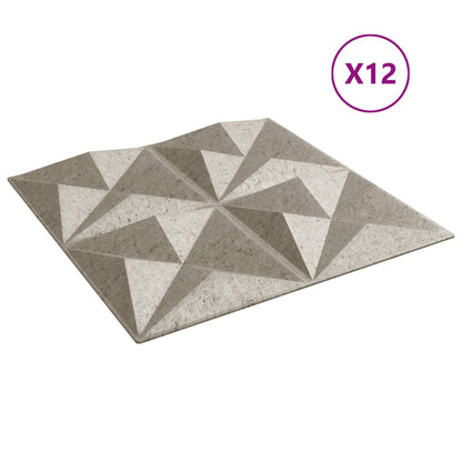 Wandpaneele 12 Stk. Beton 50x50 cm XPS 3 m² Origami