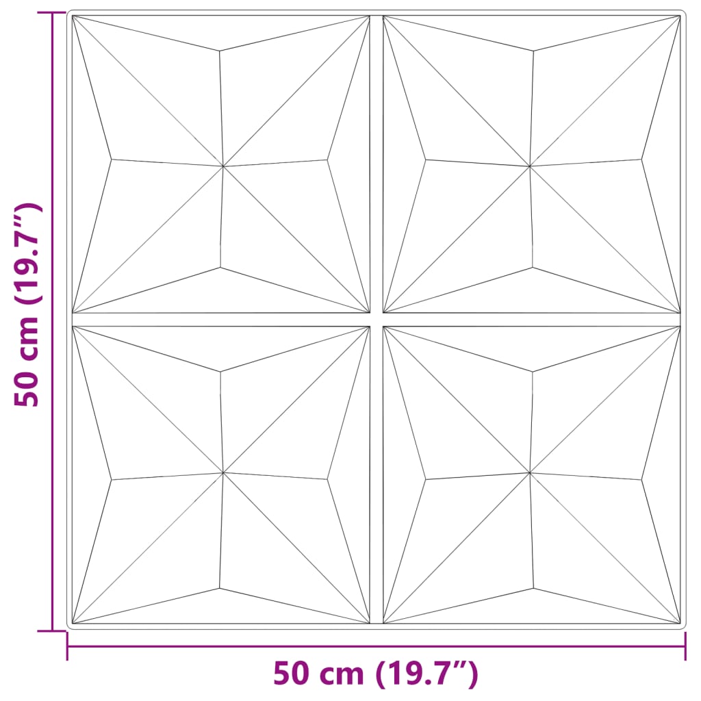 Wandpaneele 12 Stk. Beton 50x50 cm XPS 3 m² Origami