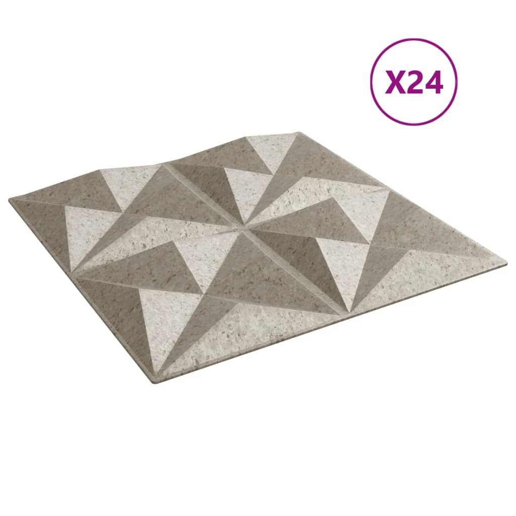 Wandpaneele 24 Stk. Beton 50x50 cm XPS 6 m² Origami