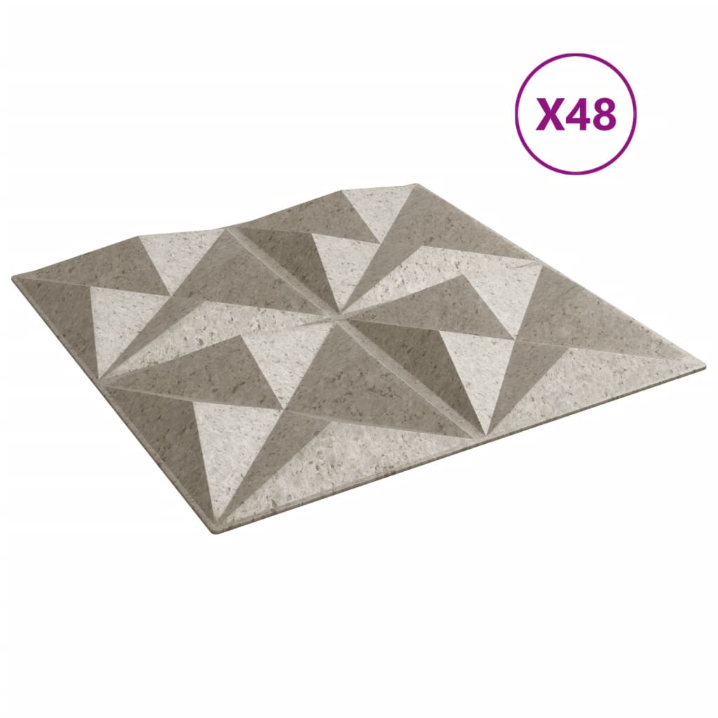 Wandpaneele 48 Stk. Beton 50x50 cm XPS 12 m² Origami