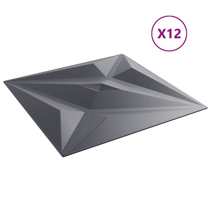 Wandpaneele 12 Stk. Grau 50x50 cm XPS 3 m² Stern