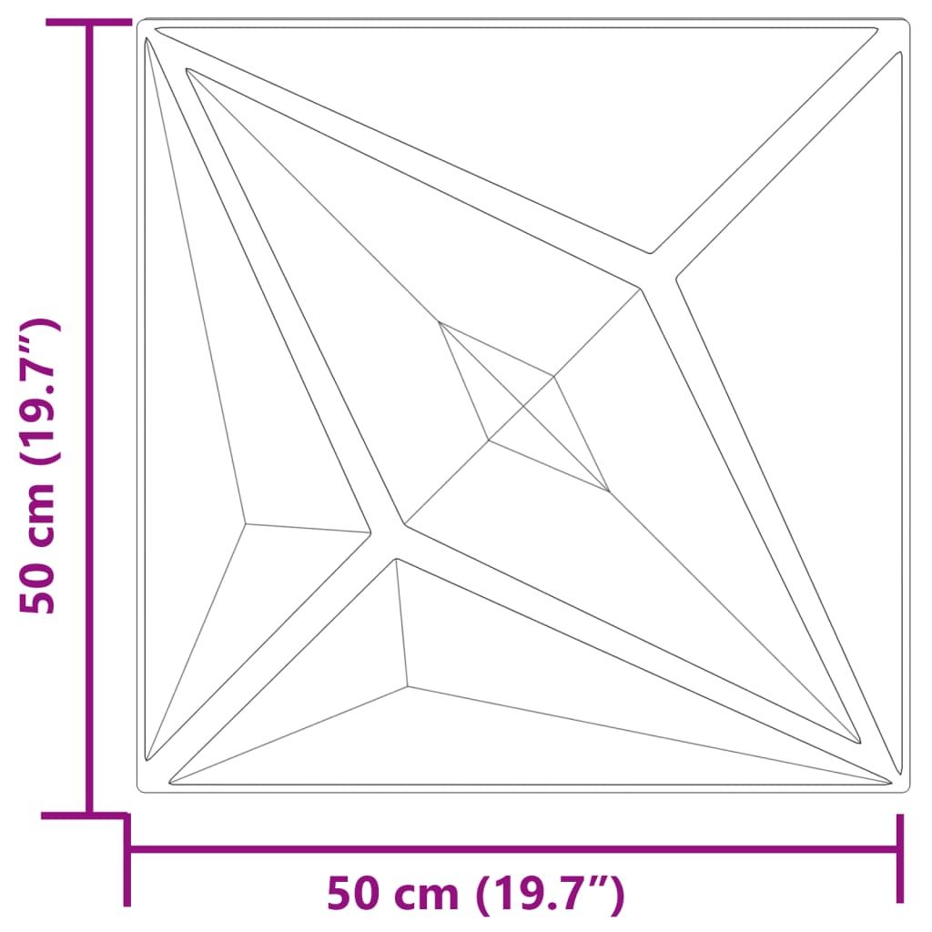 Wandpaneele 12 Stk. Grau 50x50 cm XPS 3 m² Stern