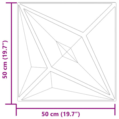 Wandpaneele 12 Stk. Grau 50x50 cm XPS 3 m² Stern