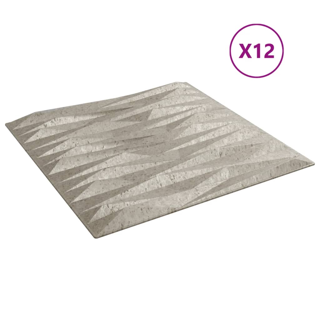 Wandpaneele 12 Stk. Beton 50x50 cm XPS 3 m² Stein