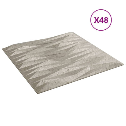 Wandpaneele 48 Stk. Beton 50x50 cm XPS 12 m² Stein