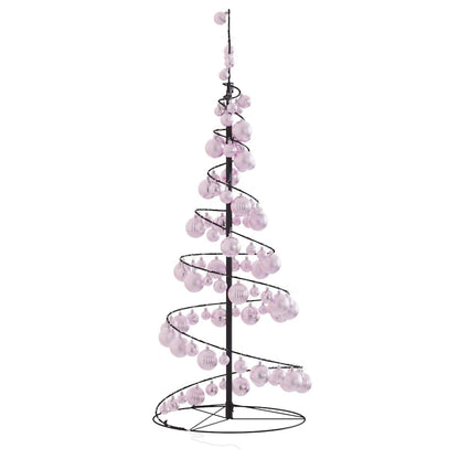 Weihnachtsbaum Kegelform mit Kugeln 80 LEDs Warmweiß 120 cm